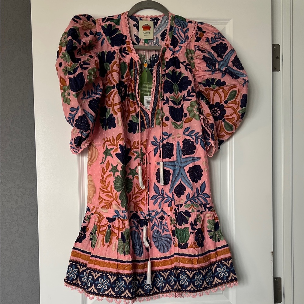 FARM Rio Pink Floral Mini Dress